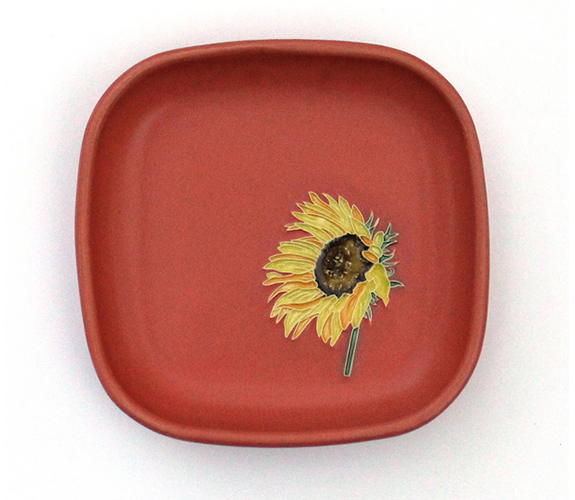 Ceramic Tray with Sunflower design